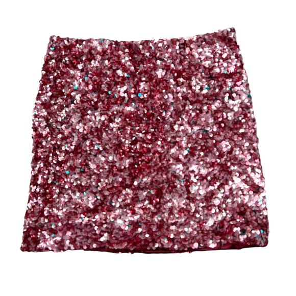 Dolce & Gabbana Authentic Sequin Mini Pencil Skirt Pink Burgundy Womens 42, US 6 - Picture 1 of 7